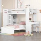 Loft Bed With A Stand Alone Bed, Shelves, Desk, And Wardrobe - Furniture Home Direct