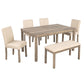 Modern Dining Table Set With Upholstered Chairs For Dining Room - Furniture Home Direct