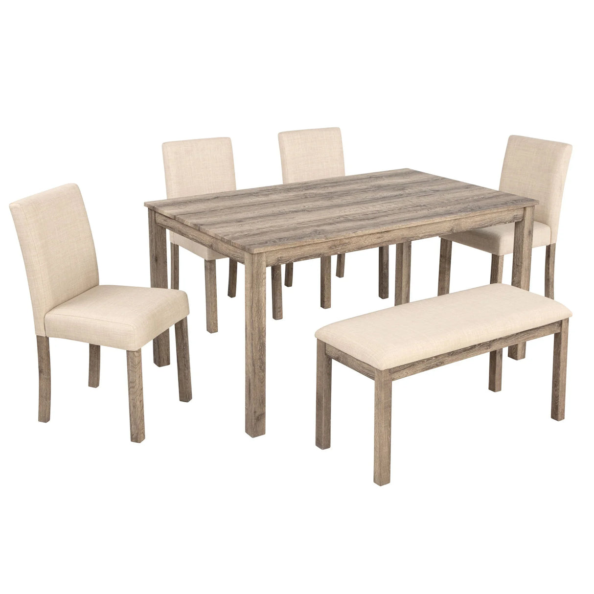 Modern Dining Table Set With Upholstered Chairs For Dining Room - Furniture Home Direct