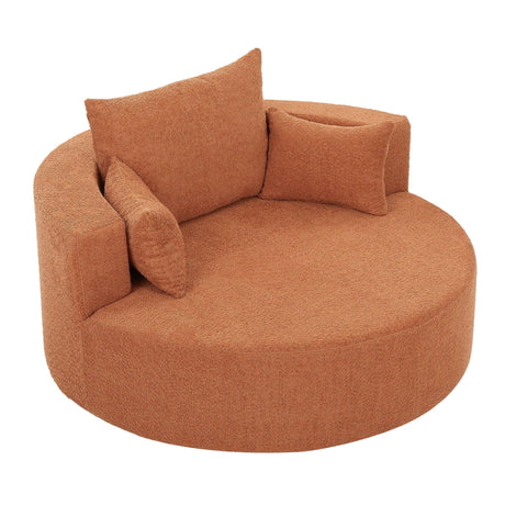 360° Swivel Accent Barrel Chair With 3 Removable Pillows For Living Room - Furniture Home Direct