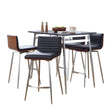 Marcel Mason - 5 Piece Swivel Contemporary Counter Height Dining Set - Furniture Home Direct