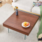 Faux Walnut Square Coffee Table with Tempered Glass Legs - Furniture Home Direct