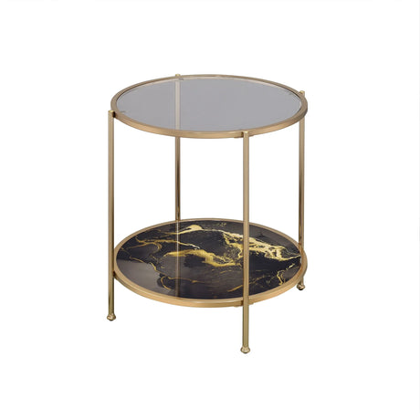 Fiorella - Marble Print Glass Table - Furniture Home Direct