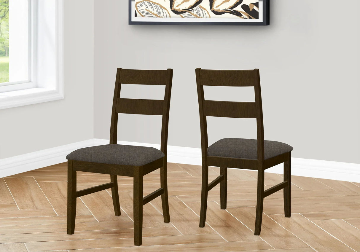 Dining Chair, Upholstered, Side, Dining Room, Transitional (Set of 2) - Brown - Furniture Home Direct