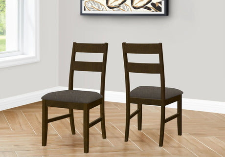 Dining Chair, Upholstered, Side, Dining Room, Transitional (Set of 2) - Brown - Furniture Home Direct