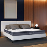 King Size Hybrid Plush Foam Mattress, Soft Polyester Knit Cover, Multi Layer Foam Mattress - White / Gray - Furniture Home Direct