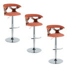 Gardenia - Mid Century Modern Adjustable Barstool With Swivel With Rounded T Footrest (Set of 2) - Furniture Home Direct
