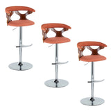 Gardenia - Mid Century Modern Adjustable Barstool With Swivel With Rounded T Footrest (Set of 2) - Furniture Home Direct