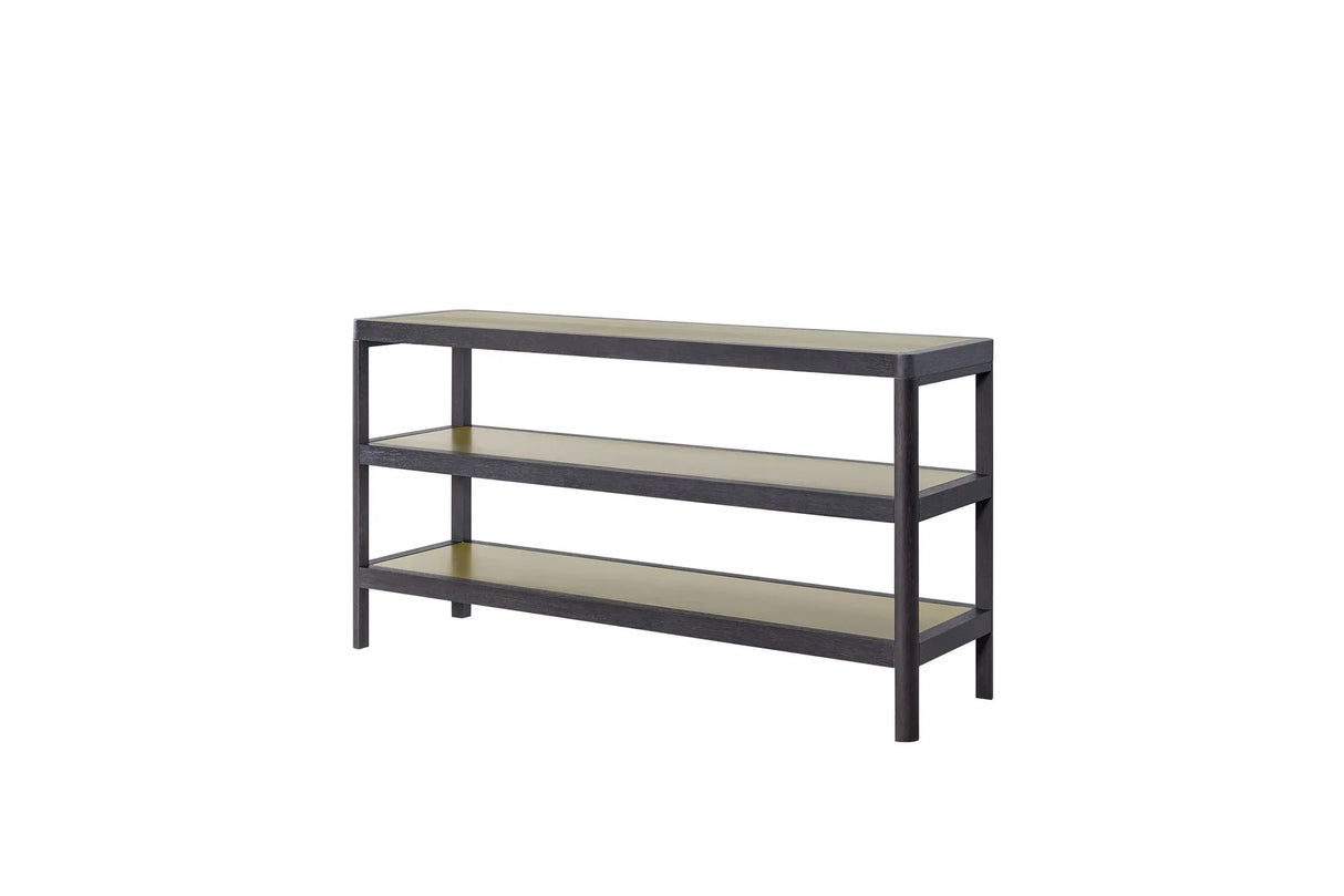 Console Table With Metal Insets - Black - Furniture Home Direct