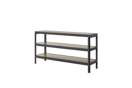 Console Table With Metal Insets - Black - Furniture Home Direct