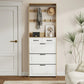 Shoe Cabinet With 3 Doors 2 Drawers With Hanger, Door With Shape, Large Space For Storage - Furniture Home Direct