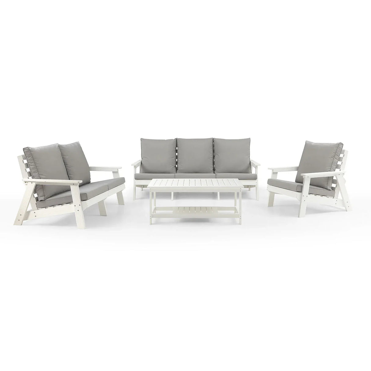 Outdoor Patio Sofa - White/Grey - Furniture Home Direct