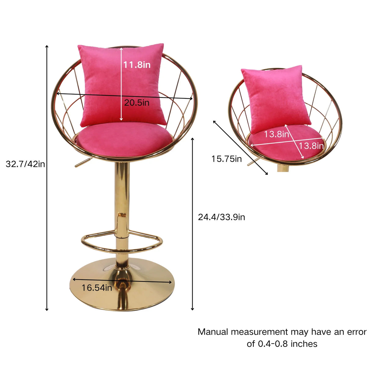 Unique Design Bar Chair, 360 Degree Rotation, Adjustable Height, Suitable For Dining Room And Bar - Furniture Home Direct