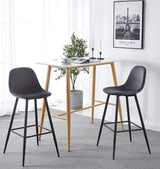 Velvet Barstool With Back (Set of 2) - Furniture Home Direct
