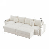 Modern Style Loveseat Sofa Sectional Sofa Couch With Storage Space, A Movable Ottoman, Two USB Ports, Two Cup Holders, A Phone Holder For Living Room - Furniture Home Direct