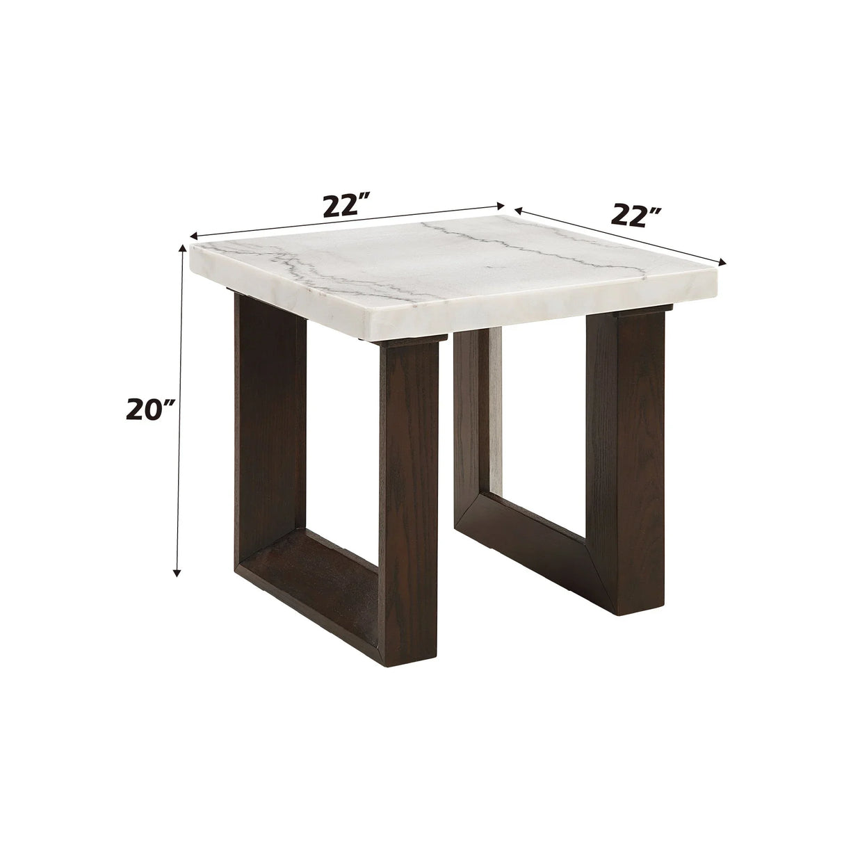 Edwyn - Natural Marble Top End Table - Furniture Home Direct