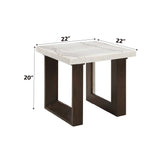 Edwyn - Natural Marble Top End Table - Furniture Home Direct