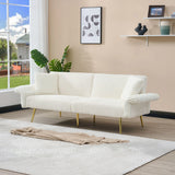 Luxury Corduroy Foldable Double Sofa Bed With Folding Armrests - Furniture Home Direct