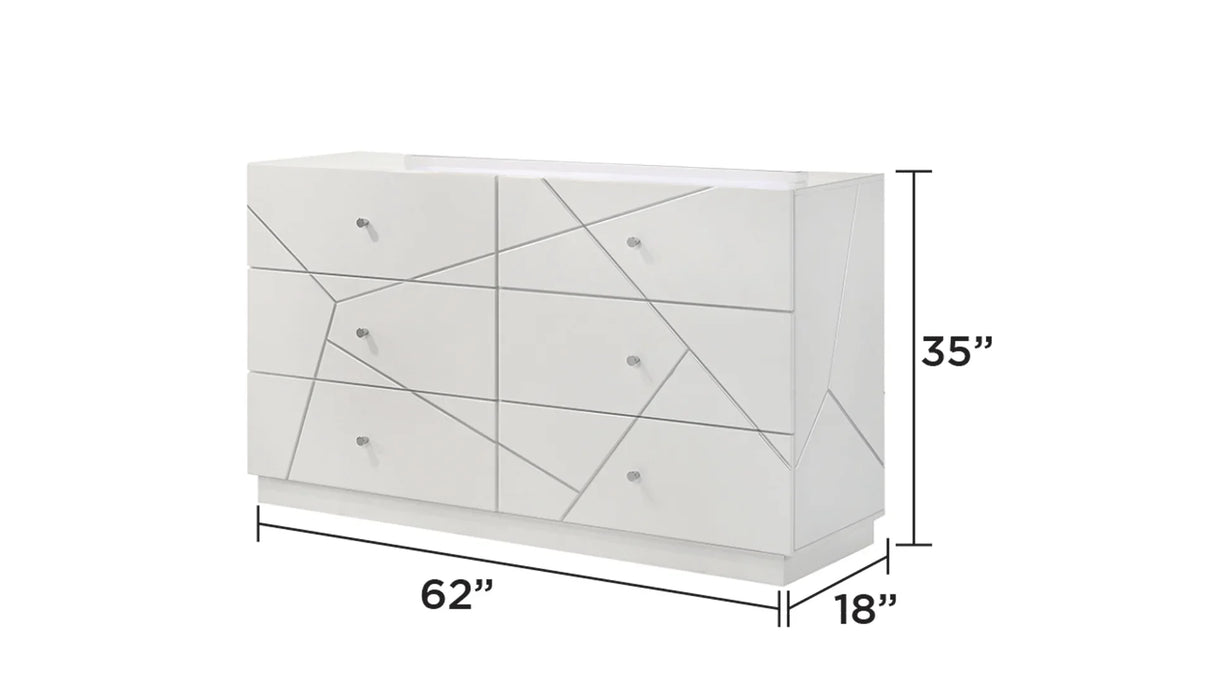 Bedroom Set Queen Bed Dresser Mirror Nightstand White - Furniture Home Direct