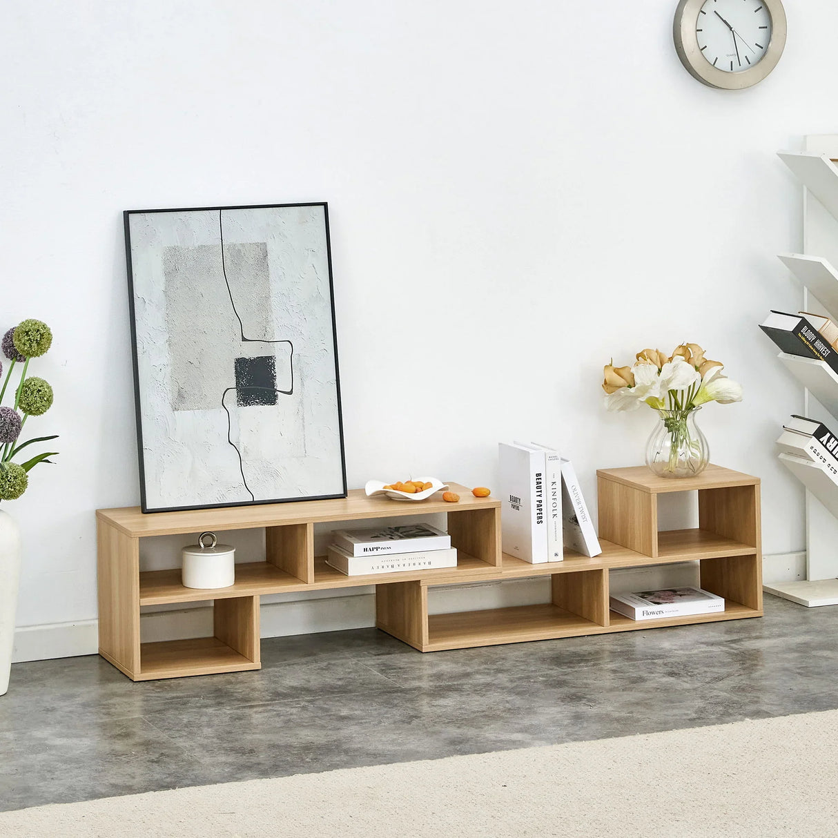 Cube TV Stand With Open Storage And 2 Shelves - Furniture Home Direct