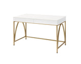 Vanity Desk High Gloss Gold Finish for Bedroom White - Furniture Home Direct