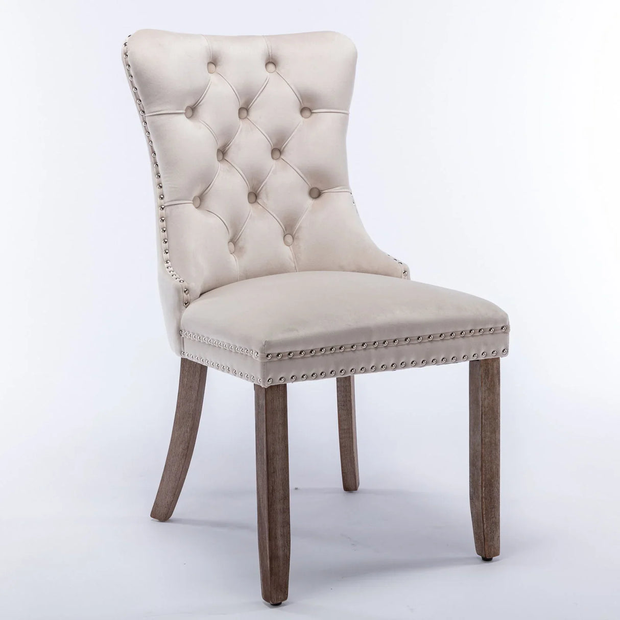 Nikki - Modern, High-End Tufted Solid Wood Contemporary Velvet Upholstered Dining Chair With Wood Legs Nailhead Trim (Set of 2) - Furniture Home Direct