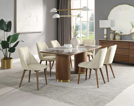 Willene - Ceramic Top Dining Table - Walnut - Furniture Home Direct