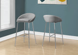 Bar Stool, Bar Height, Contemporary & Modern (Set of 2) - Gray - Furniture Home Direct