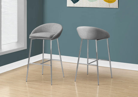 Bar Stool, Bar Height, Contemporary & Modern (Set of 2) - Gray - Furniture Home Direct