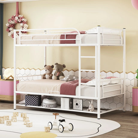 Metal Bunk Bed & Shelf And Guardrails - Furniture Home Direct