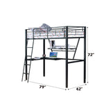 Senon - Twin Loft Bed With Desk - Black / Silver - Furniture Home Direct
