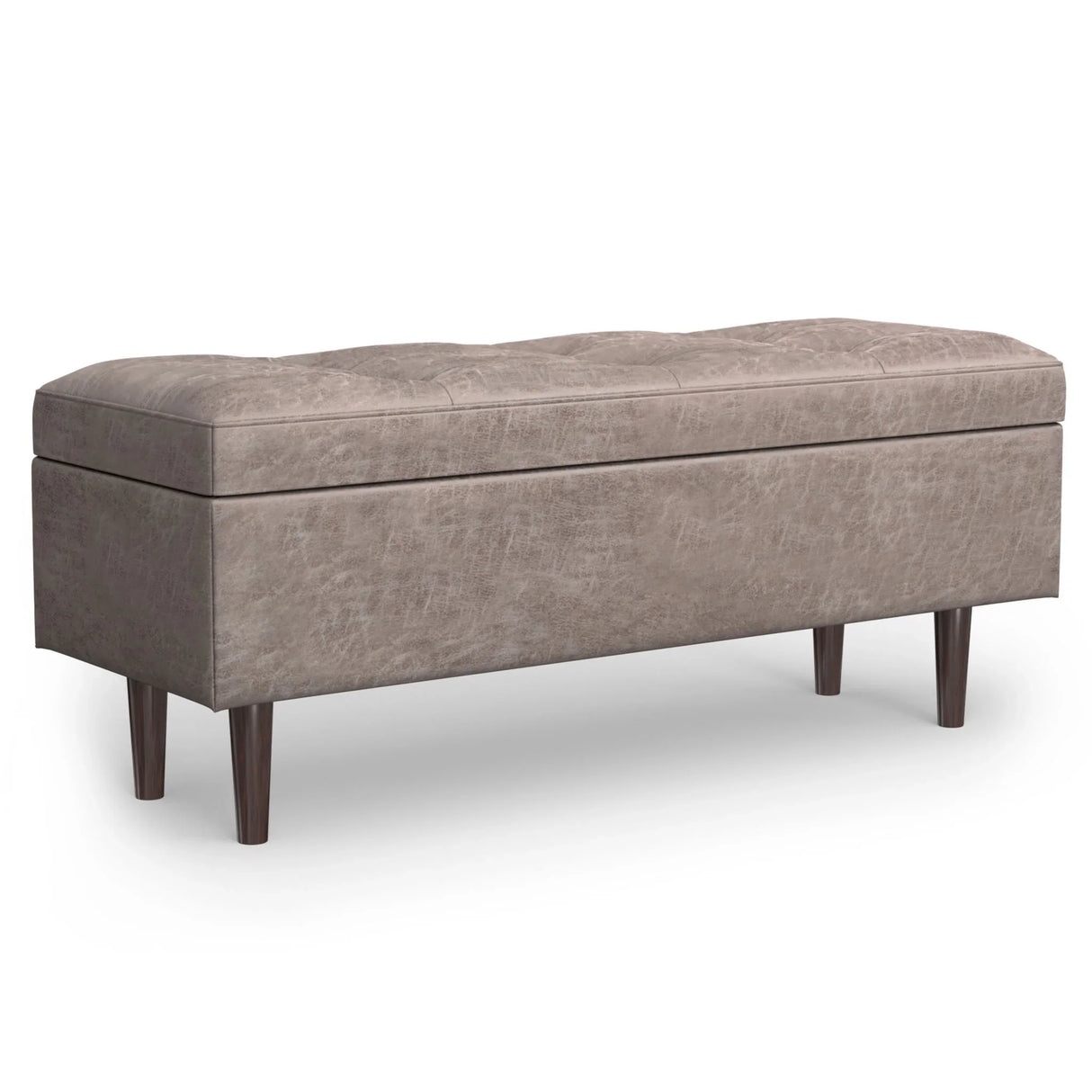 Shay - Large Square Coffee Table Storage Ottoman Mid-Century Style - Furniture Home Direct