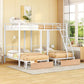 Triple Bunk Bed With Drawers And Guardrails - Furniture Home Direct