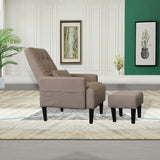 Living Room Sofa Single Chair And Ottoman, Modern Multi-Function Fabric Living Room Sofa Lounge Chair Bed And Stool. Soft Leisure Single Chair Adjustable Into 5 Angles With Sofa Bed - Furniture Home Direct
