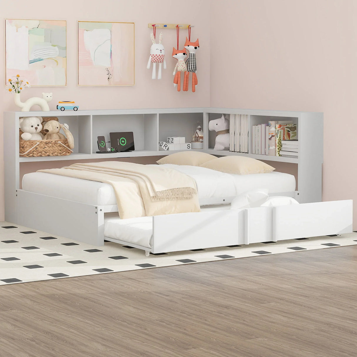 Daybed With Trundle, Storage Cabinets And USB Ports - Furniture Home Direct