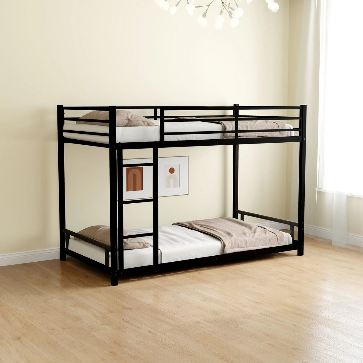 Bunk Bed With Noise Reduction And Safety Guardrail - Furniture Home Direct
