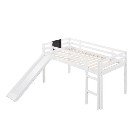 Loft Bed With Slide, Stair And Chalkboard - Furniture Home Direct