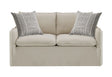 Upendo - Pattern Linen Loveseat With 2 Toss Pillows - Beige - Furniture Home Direct