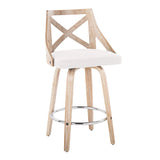 Charlotte - Farmhouse Fixed Height Counter Stool With Swivel And Round Footrest (Set of 2) - Furniture Home Direct
