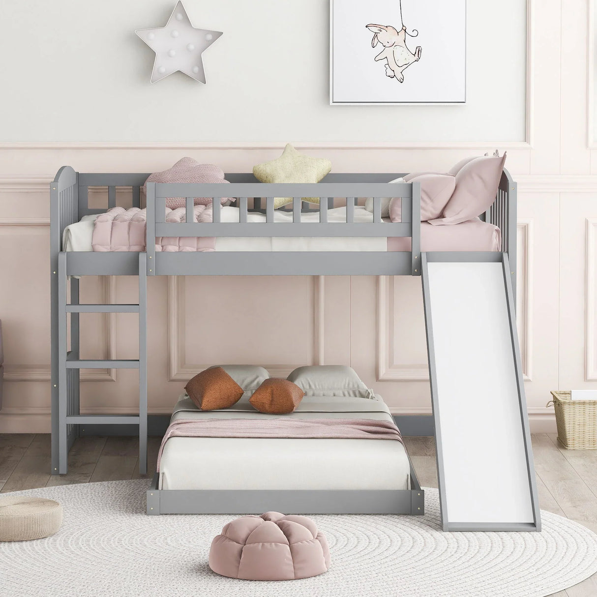 Functional Bunk Bed With Convertible Ladder And Slide - Furniture Home Direct