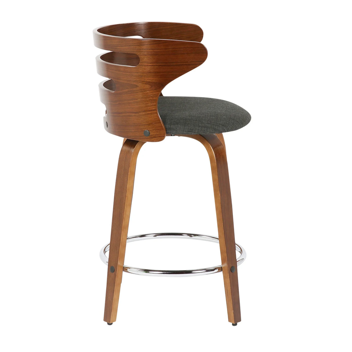 Cosini - Mid Century Modern Fixed Height Counter Stool With Footrest With Swivel (Set of 2) - Furniture Home Direct