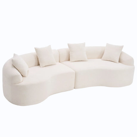 4 Seater Sofa With Chenille Fabric, 30D, 60 Hardness Full Sponge, 4 Pillow For Living Room, Home Furniture Sleeper Sectional Sofa For Apartment - Furniture Home Direct