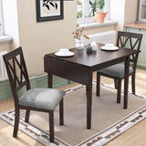 3 Piece Kitchen Dining Set With Drop Leaf Dining Table And 2 Dining Upholstered Chairs, Dining Room Set For Small Places - Furniture Home Direct