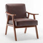 Mid Century Modern Accent Chair With Solid Wood Frame And Extra Thick Backrest - Furniture Home Direct