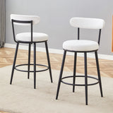 Counter Height Chairs Padded Seat Black Metal Frame White - Furniture Home Direct