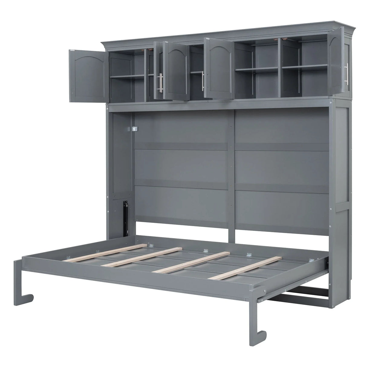 Murphy Modern Bed With Top Cabinets For Space Saving And Comfort