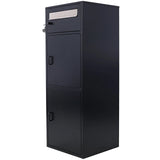 Large Steel Freestanding Floor Parcel Package Drop With Locking Letterbox Drop Mail Box With Multi Compartments - Black - Furniture Home Direct