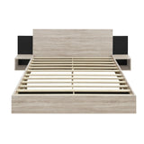 Floating Platform Bed, With LED Lights, Bedside Nightstand - Furniture Home Direct