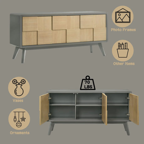 Blayde - Server - Natural / Gray - Furniture Home Direct