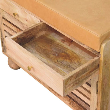 Shutter Shoe Rack With 2 Drawers - Beige - Furniture Home Direct